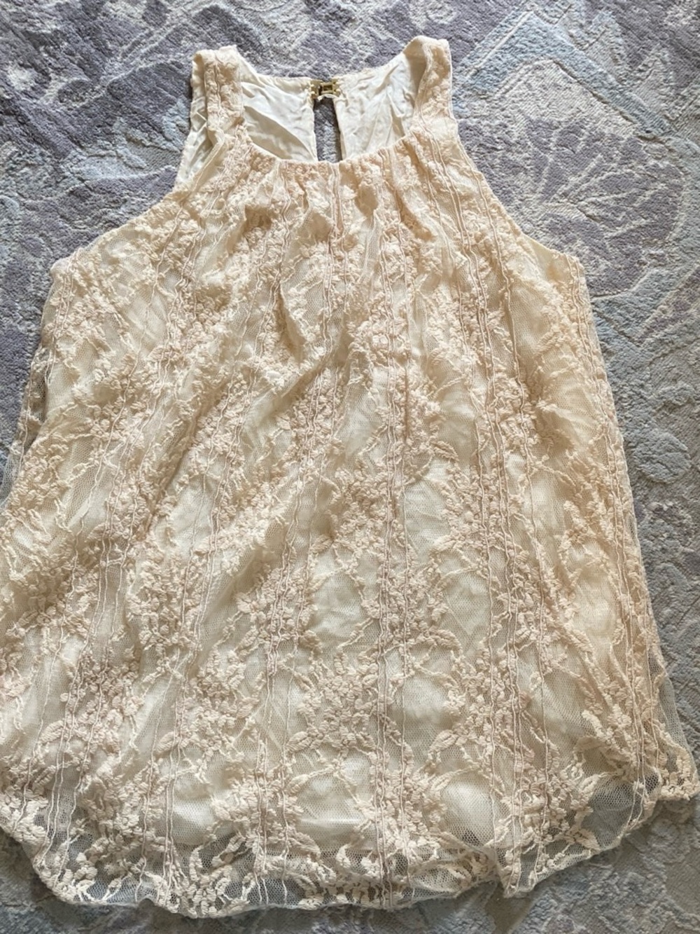 Vintage Y2K coquette Women's Cream Lace Sleeveless Blouse